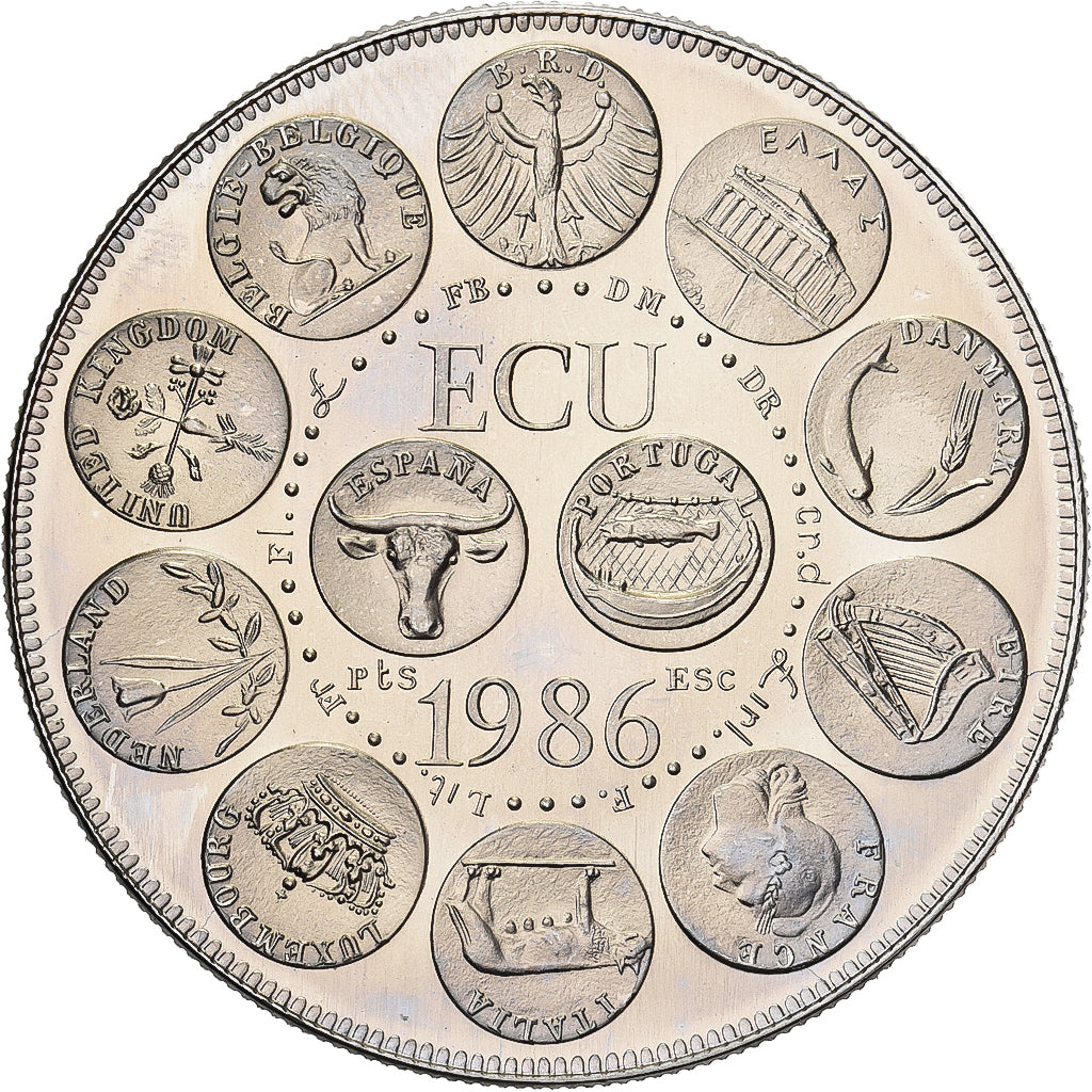 France, Médaille, Ecu Europa, Marianne, 1986, Cupronickel doré, FDC, Rodier
