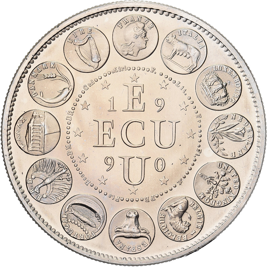 Francia, medaglia, Ecu Europa, Marianne, 1990, Doratura in rame-nichel, Rodier