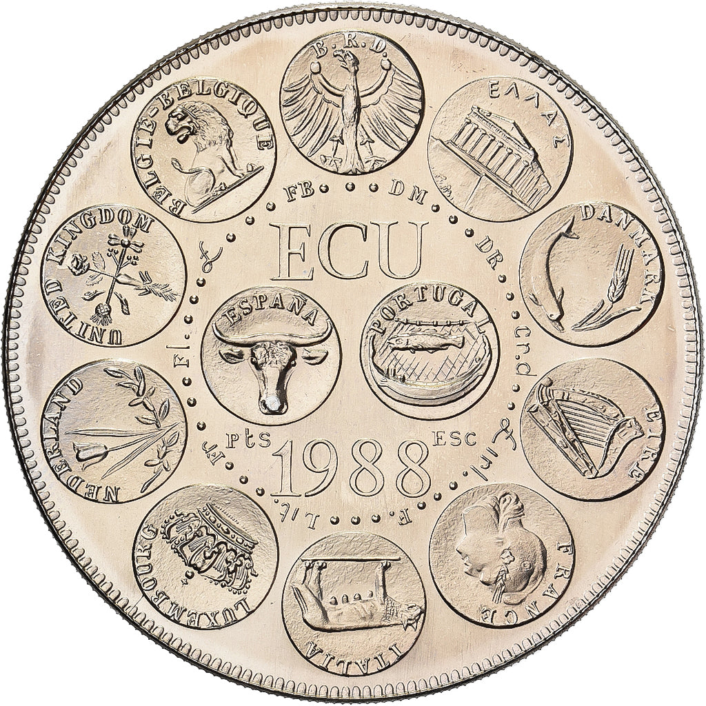 Francia, medaglia, Ecu Europa, Marianne, 1988, Doratura in rame-nichel, Rodier
