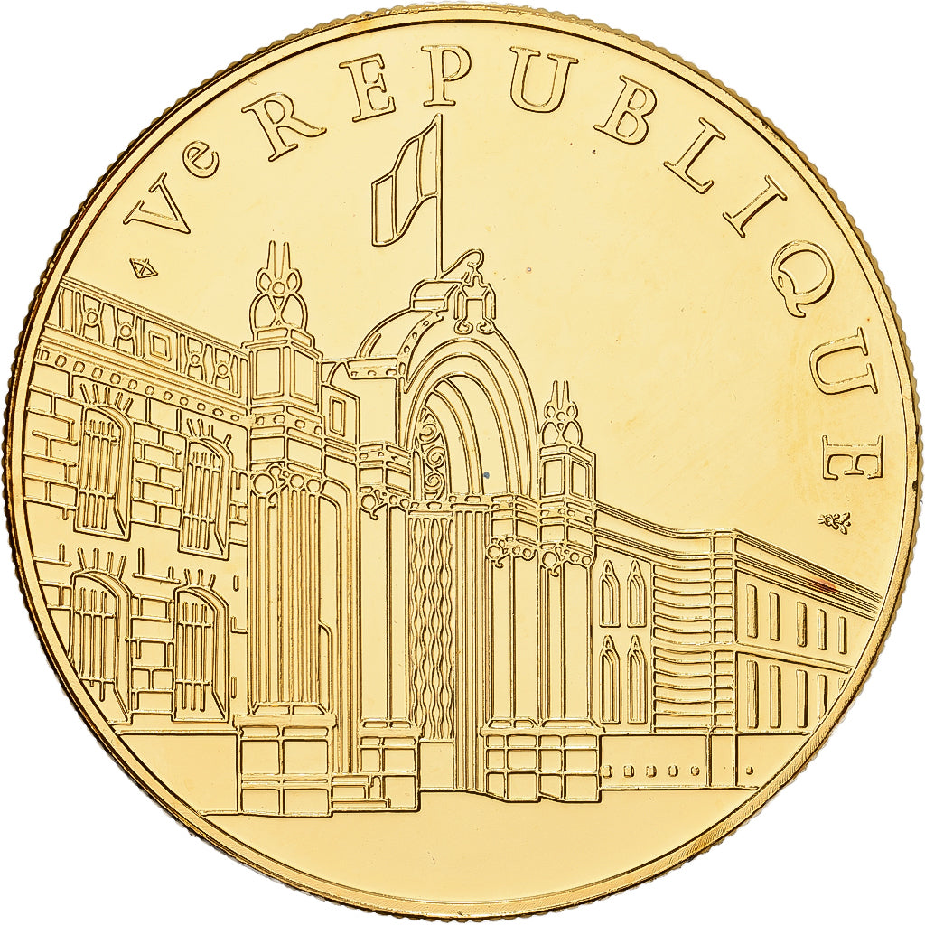 Francia, medaglia, Ve République, Jacques Chirac, 1995, Doratura in