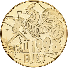 Frankrijk, Medaille, 10 Euro, Football, 1998, Copper Gilt, UNC-