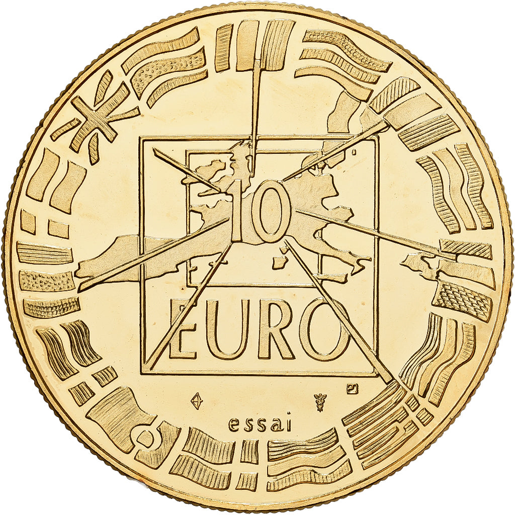 Frankrijk, Medaille, 10 Euro, Football, 1998, Copper Gilt, UNC-