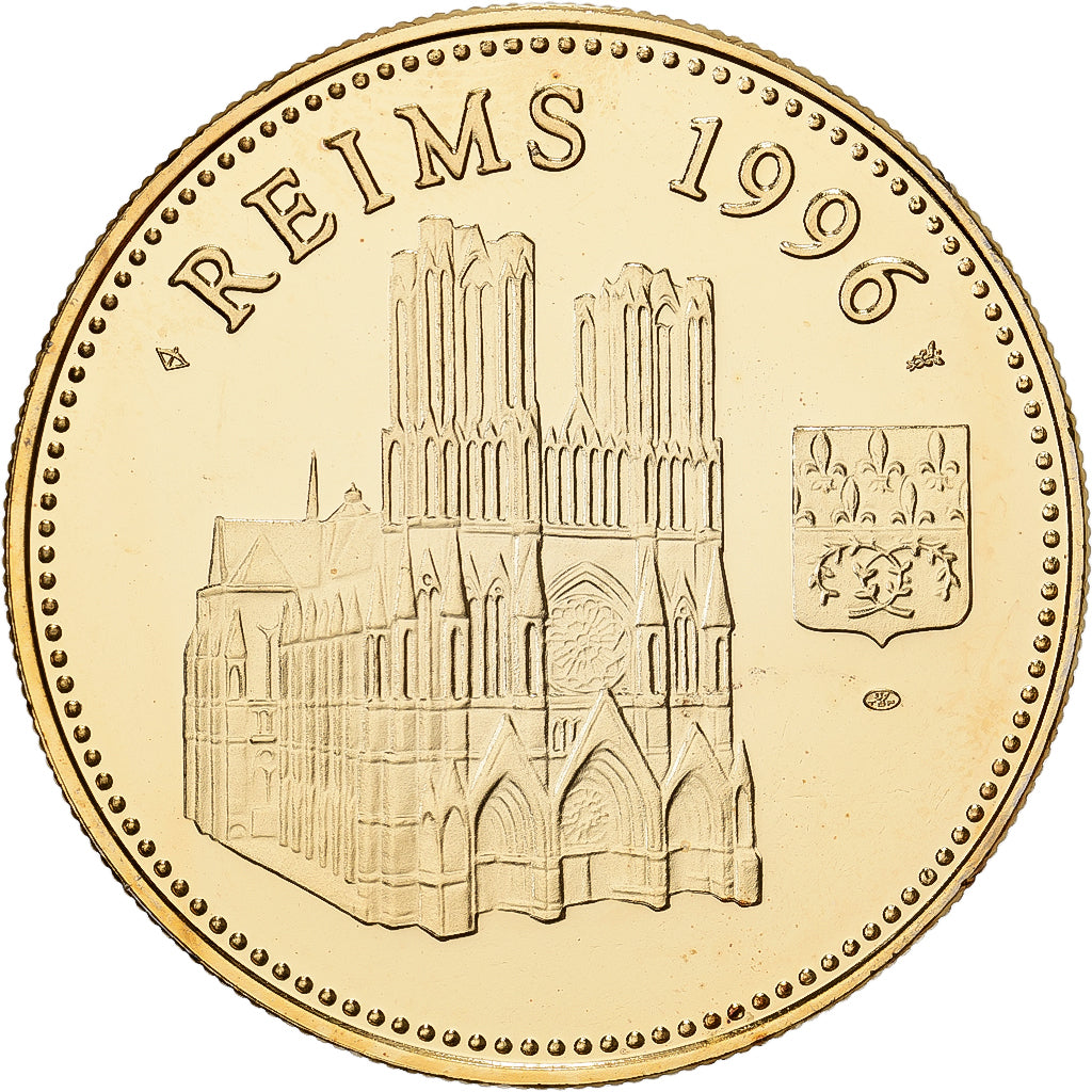 Frankrijk, Medaille, Le Pape Jean-Paul II à Reims, 1996, Copper-Nickel Gilt