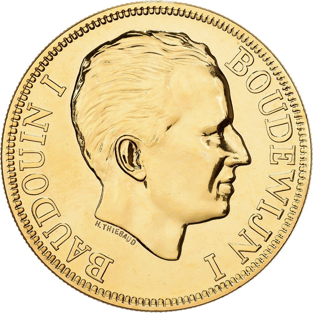 Belgium, Medal, Le roi Baudouin Ier, Copper-Nickel Gilt, Thiébaud, MS63