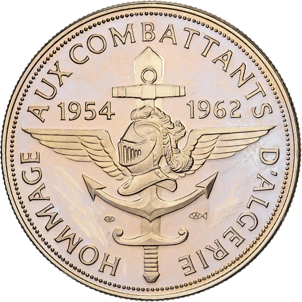 Francja, medal, Hommage aux Combattants d'Algérie, 1962, Miedź-Nikiel, MS(63)