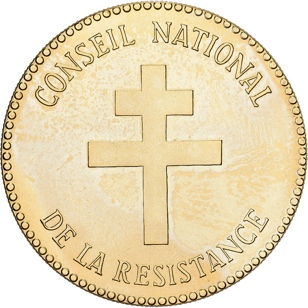 France, Medal, Conseil de la Résistance, Jean Moulin, 1993, Bronze Florentin