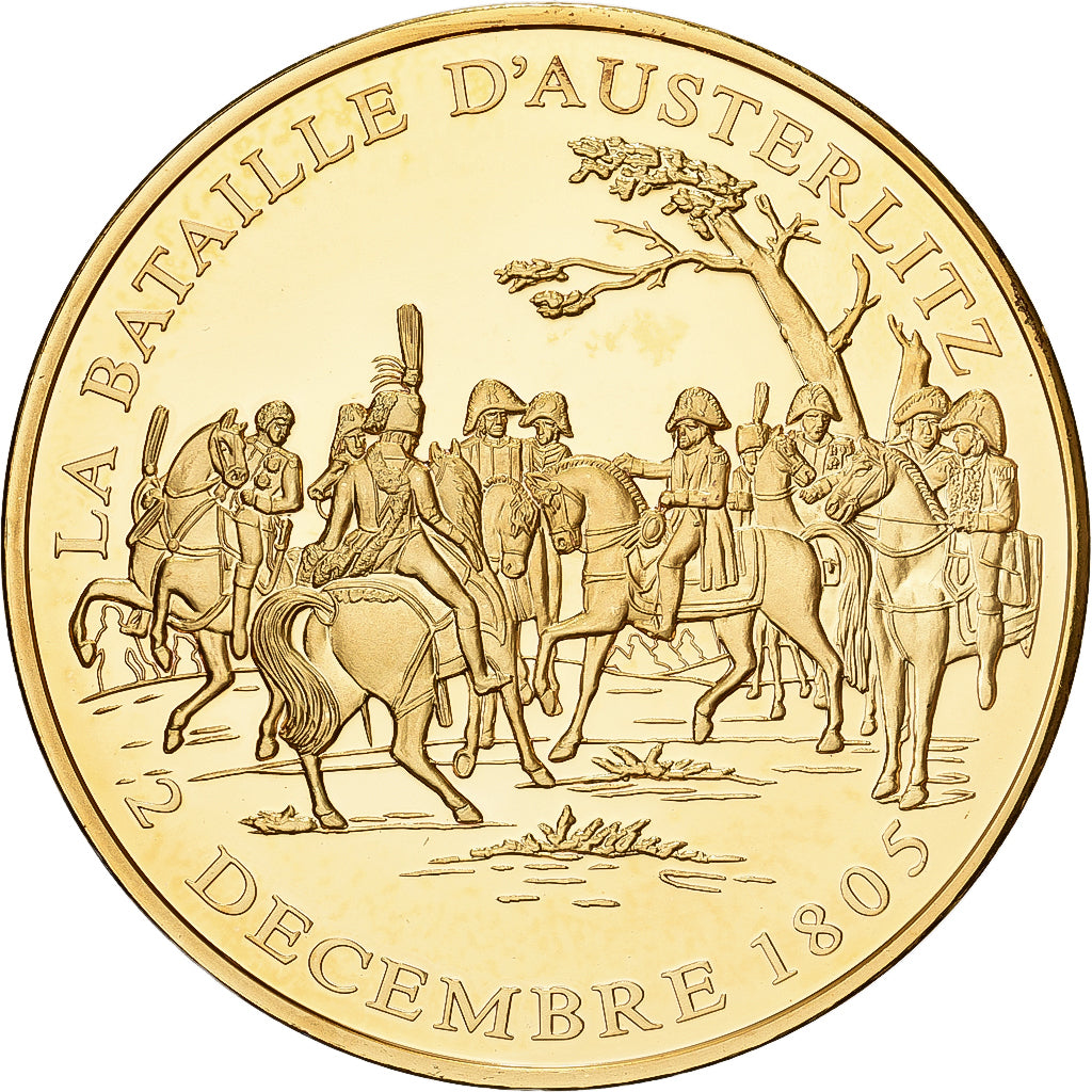 Frankreich, Medaille, Bataille d'Austerlitz, Copper Gilt, UNZ