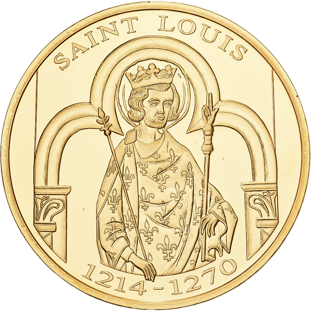 France, Medal, Histoire de France, Saint-Louis, Copper Gilt, MS(63)