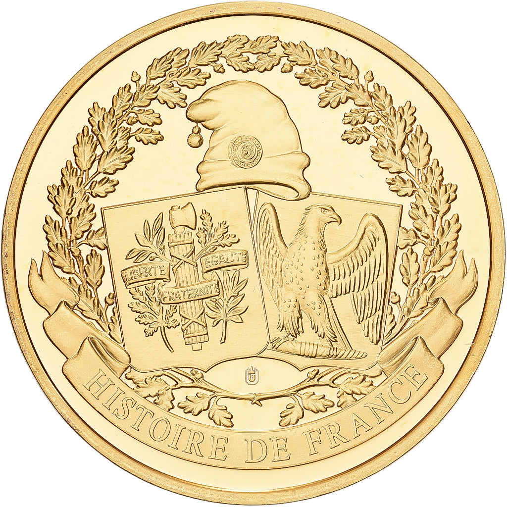 France, Medal, Histoire de France, Baptême de Clovis, Copper Gilt, MS(63)