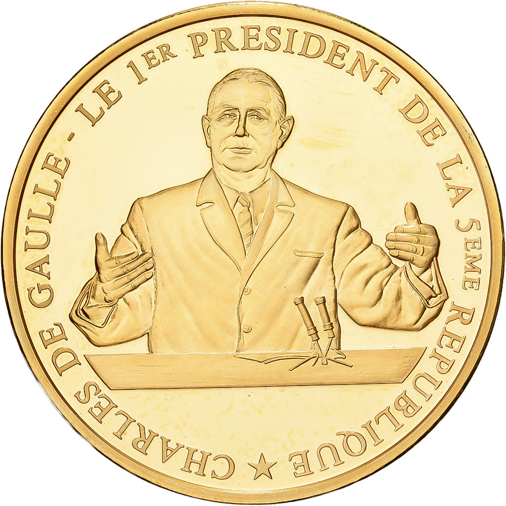 Frankreich, Medaille, De Gaulle, 1er Président de la 5ème République, Copper