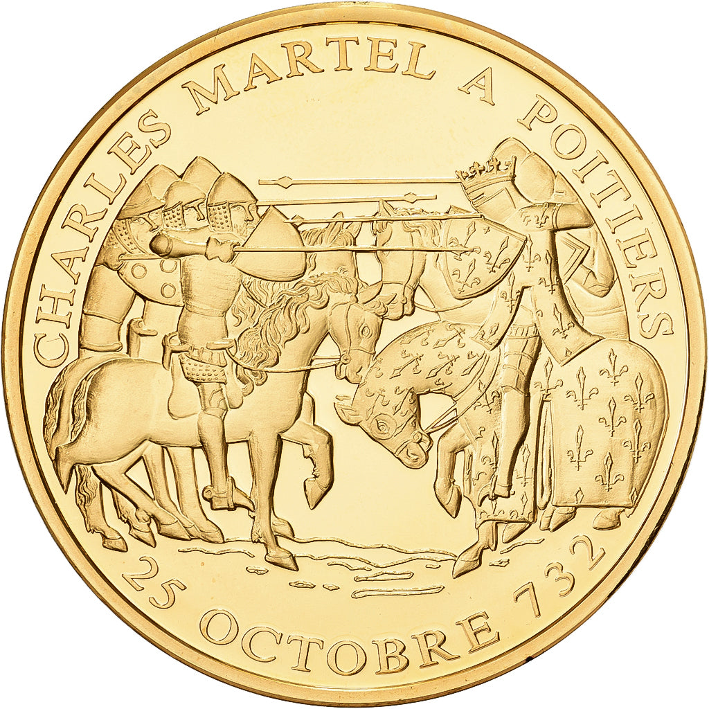 Frankreich, Medaille, Histoire de France, Charles Martel à Poitiers, Copper