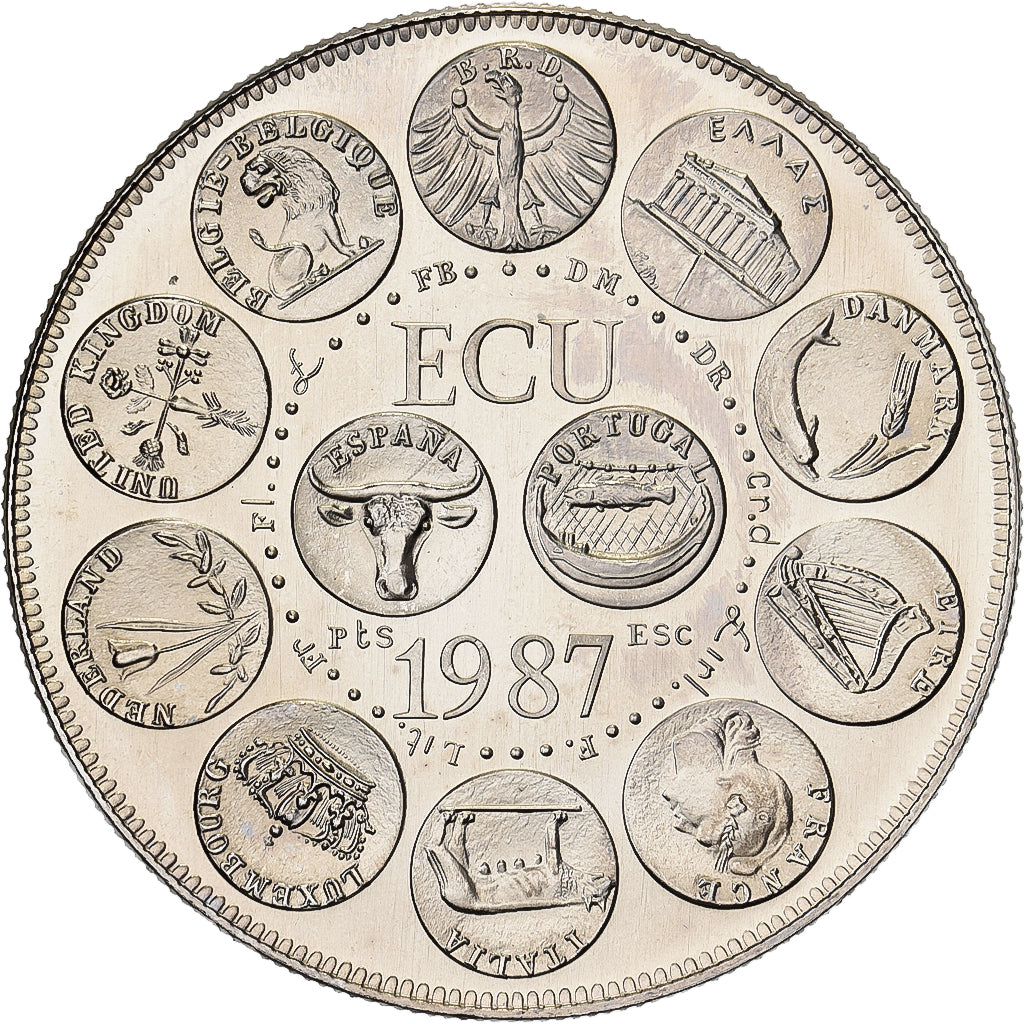 Frankreich, Medaille, Ecu Europa, Marianne, 1987, Copper-nickel, Rodier, STGL
