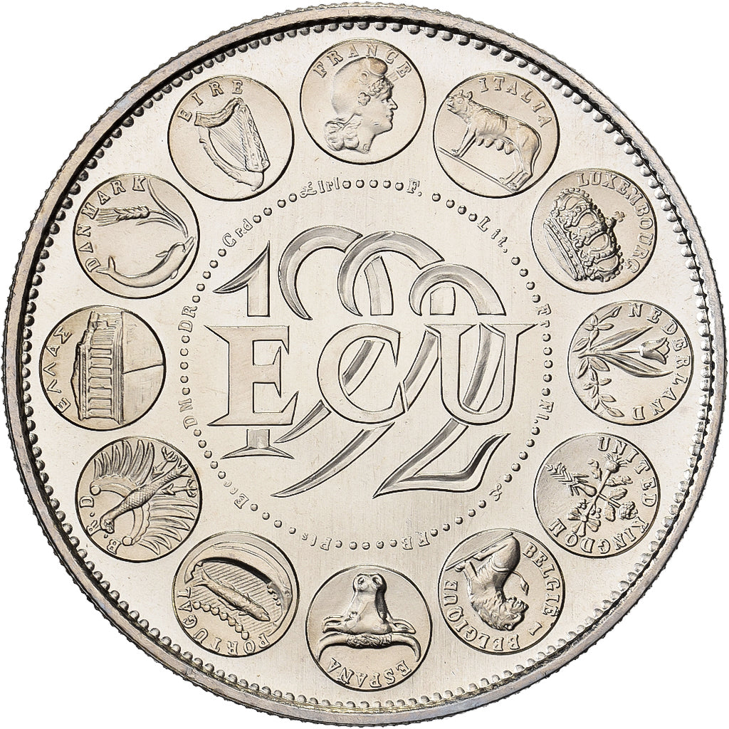 Francja, medal, Ecu Europa, Marianne, 1992, Miedzionikiel, Rodier, MS(65-70)