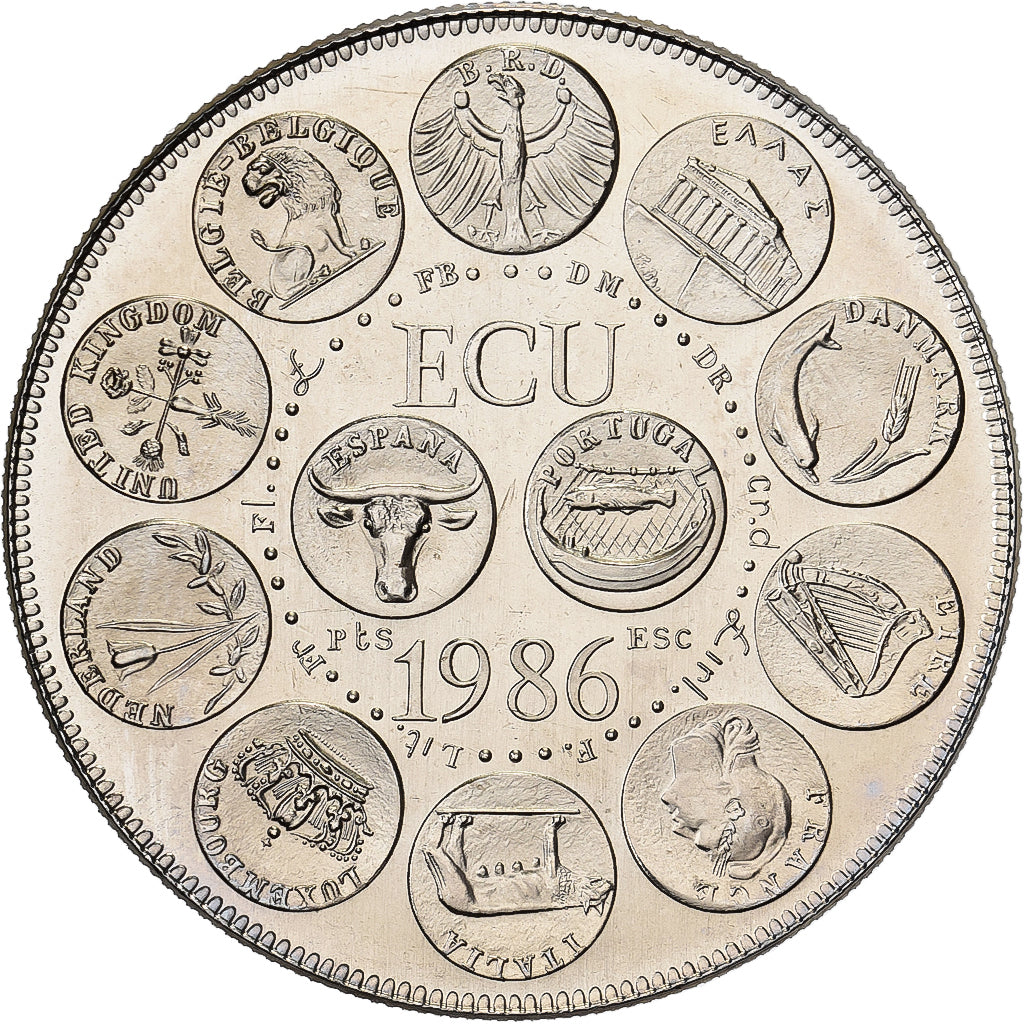 Francja, medal, Ecu Europa, Marianne, 1986, Miedzionikiel, Rodier, MS(65-70)