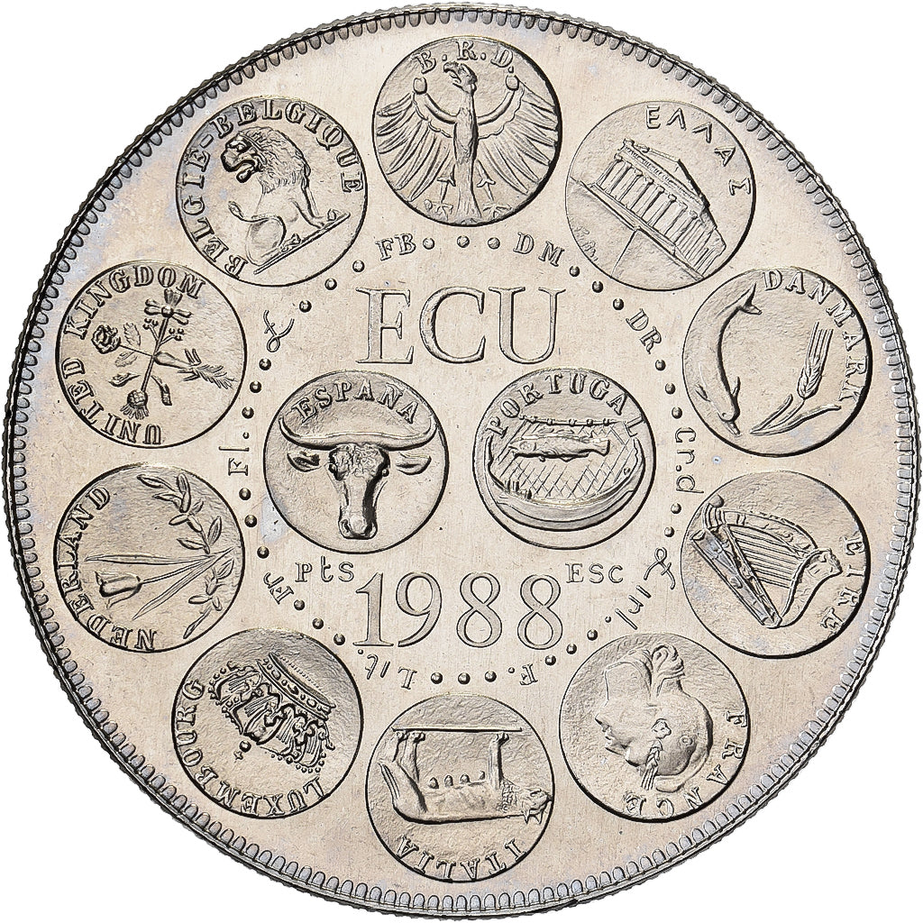 Frankreich, Medaille, Ecu Europa, Marianne, 1988, Copper-nickel, Rodier, STGL