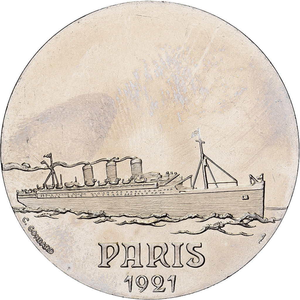 Francja, medal, Les Grands Transatlantiques, Paris, Miedzionikiel, C. Gondard