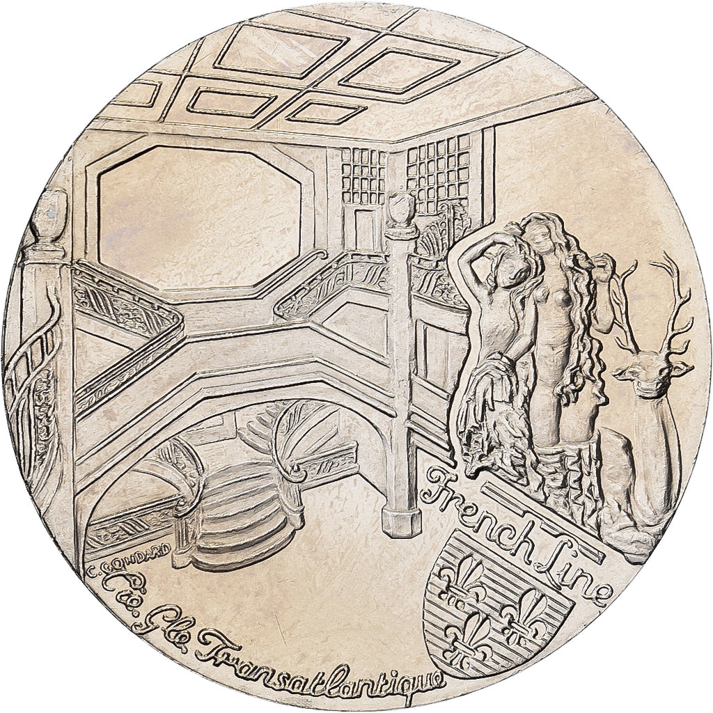 Frankreich, Medaille, Les Grands Transatlantiques, Ile de France, Copper-nickel