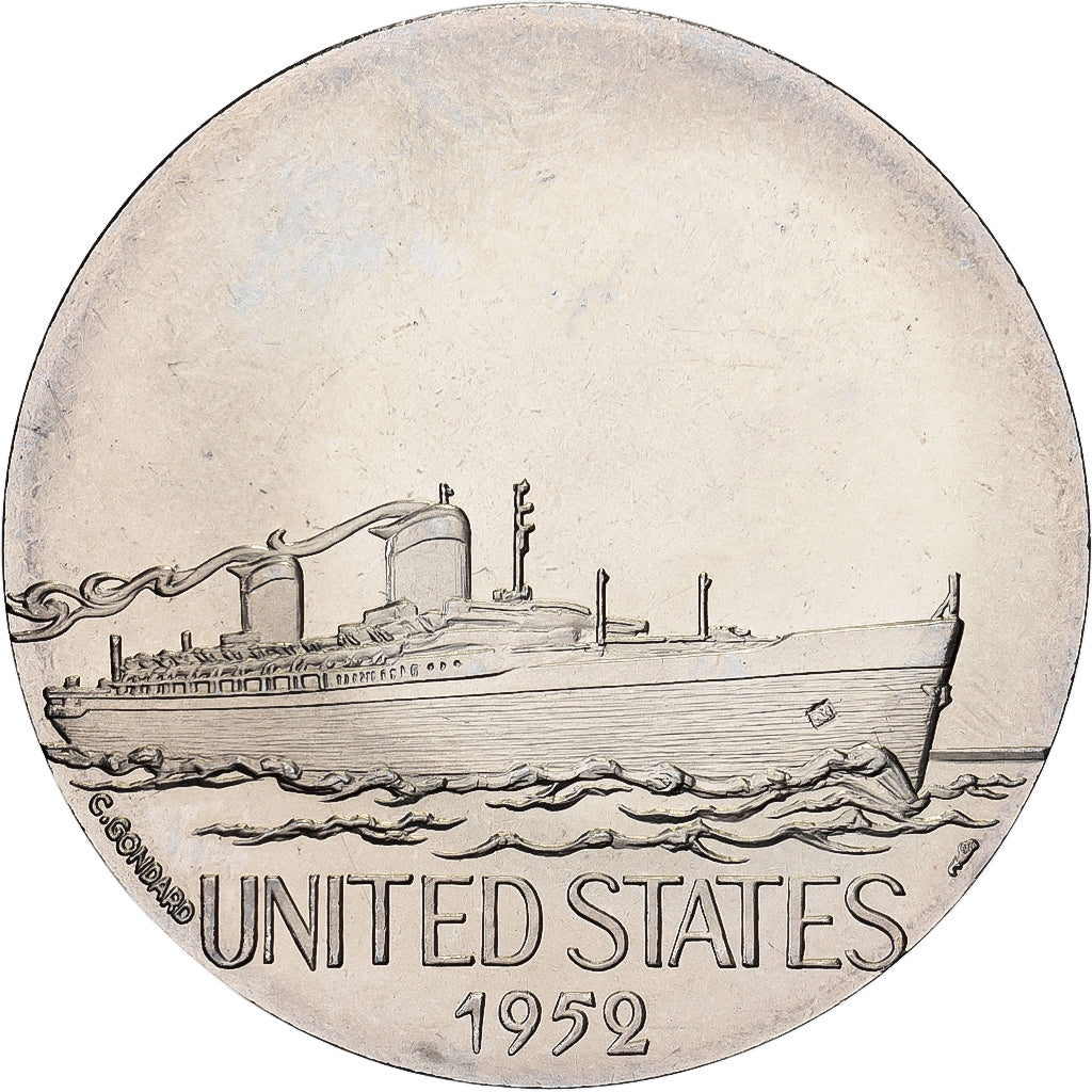 Frankreich, Medaille, Les Grands Transatlantiques, United States, Copper-nickel