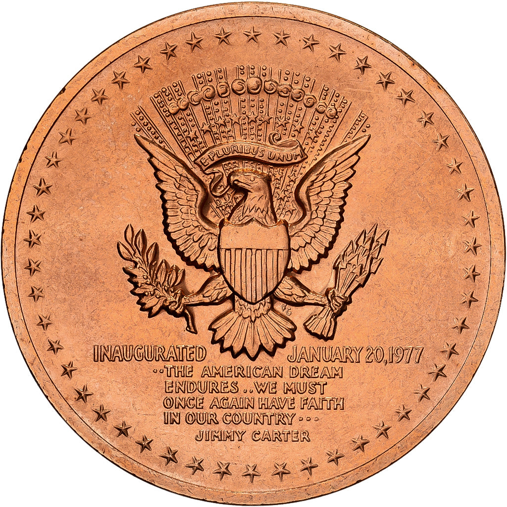 United States, Medal, Les Présidents des Etats-Unis, J. Carter, Copper