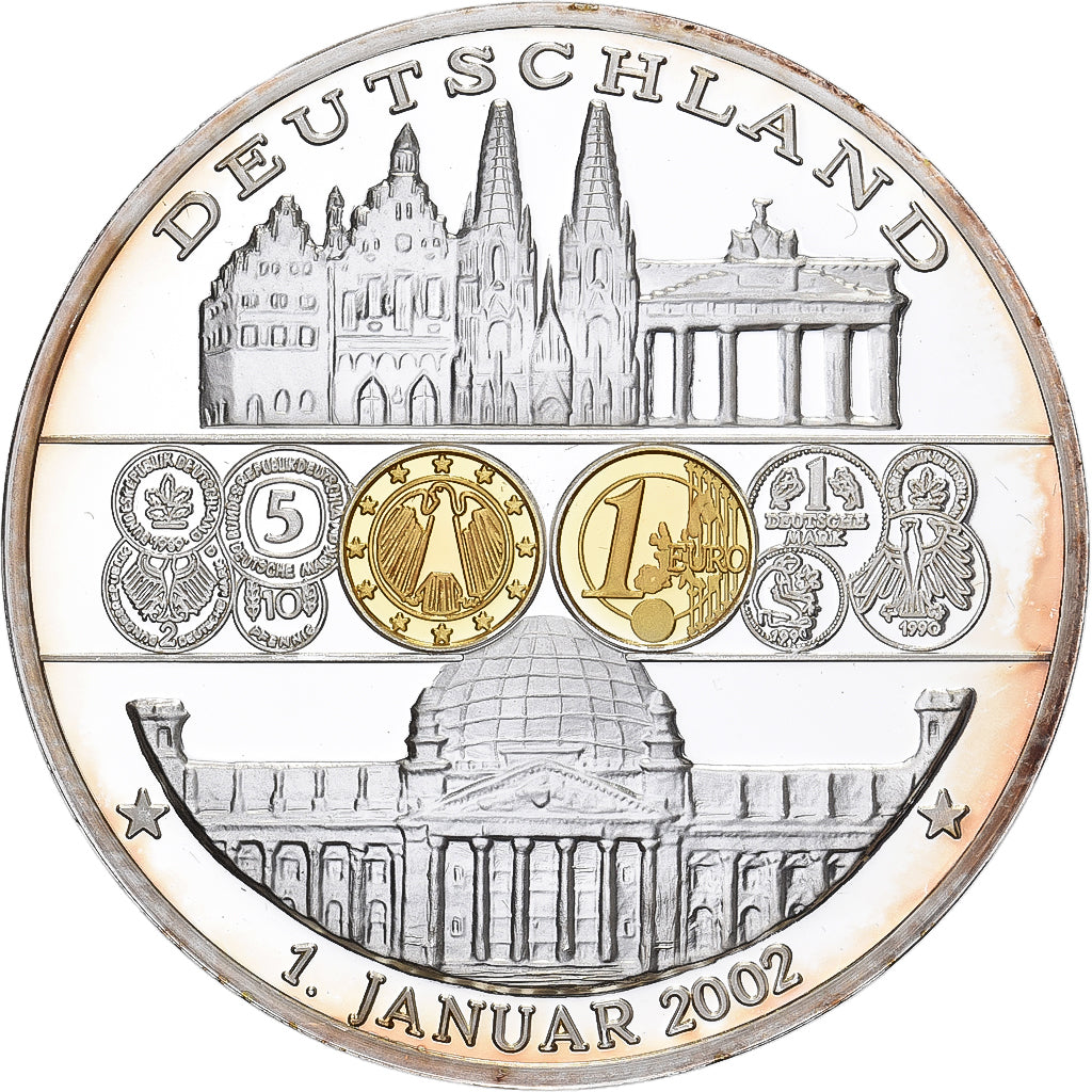 Alemania, medalla, L'Europe, 2002, Plata chapada en cobre, FDC