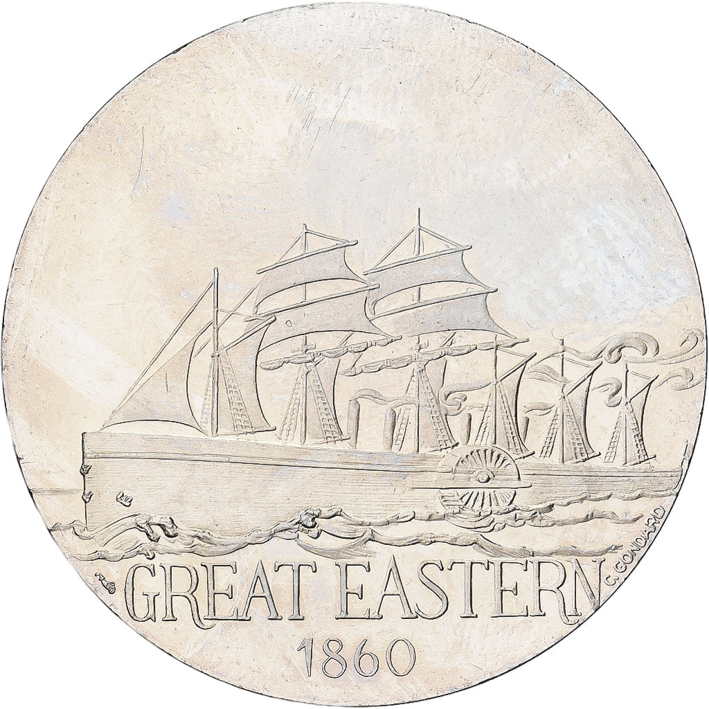 France, Medal, Les Grands Transatlantiques, Great Eastern, Copper-nickel, C.