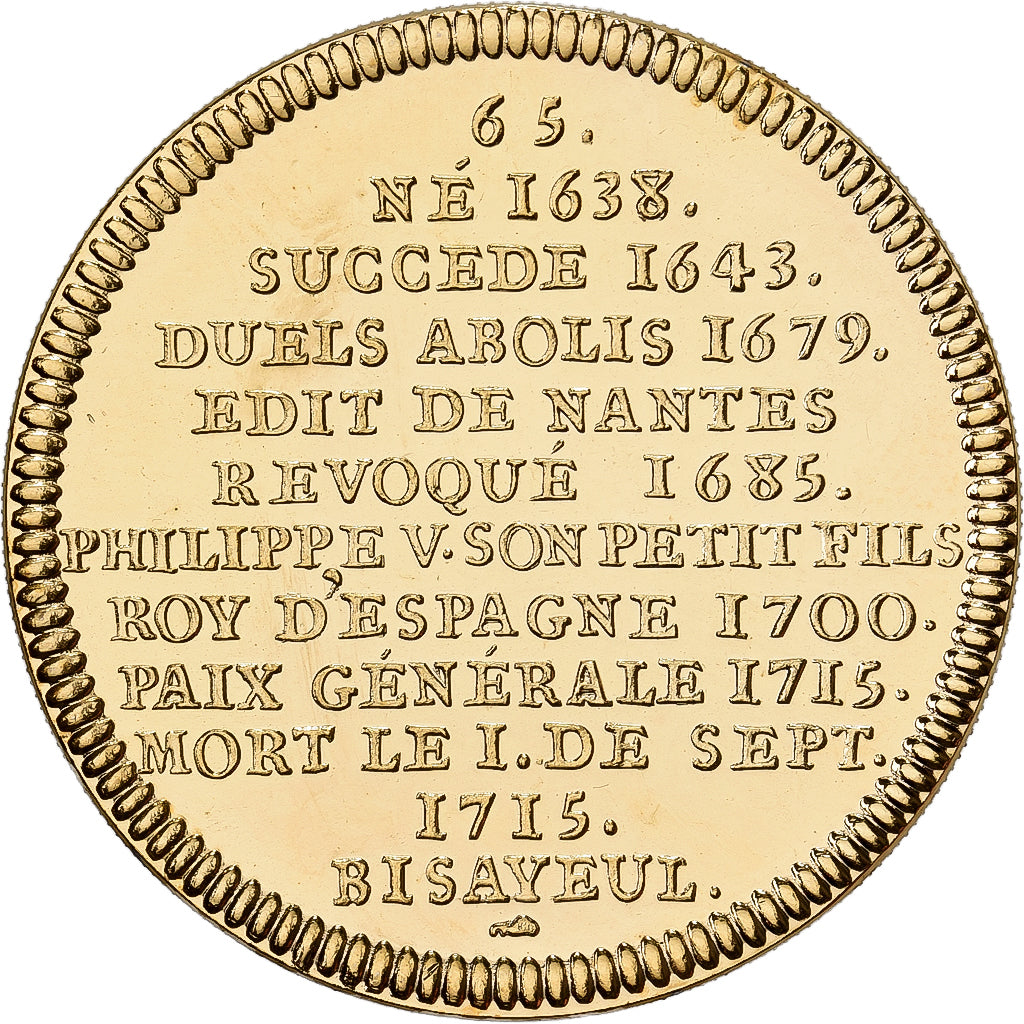 Francia, medaglia, Louis XIV Le Grand, Doratura in rame-nichel, SPL+