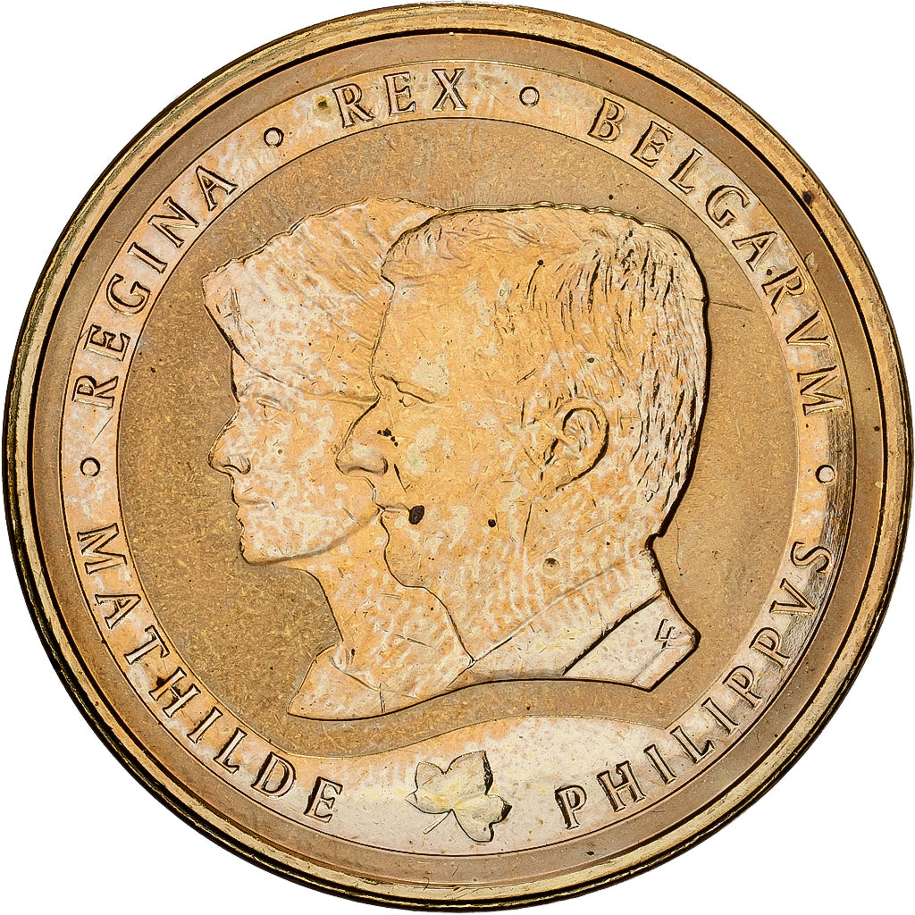 Belgia, medal, Mathilde et Philippe, 2014, Miedzionikiel Aluminium, MS(63)