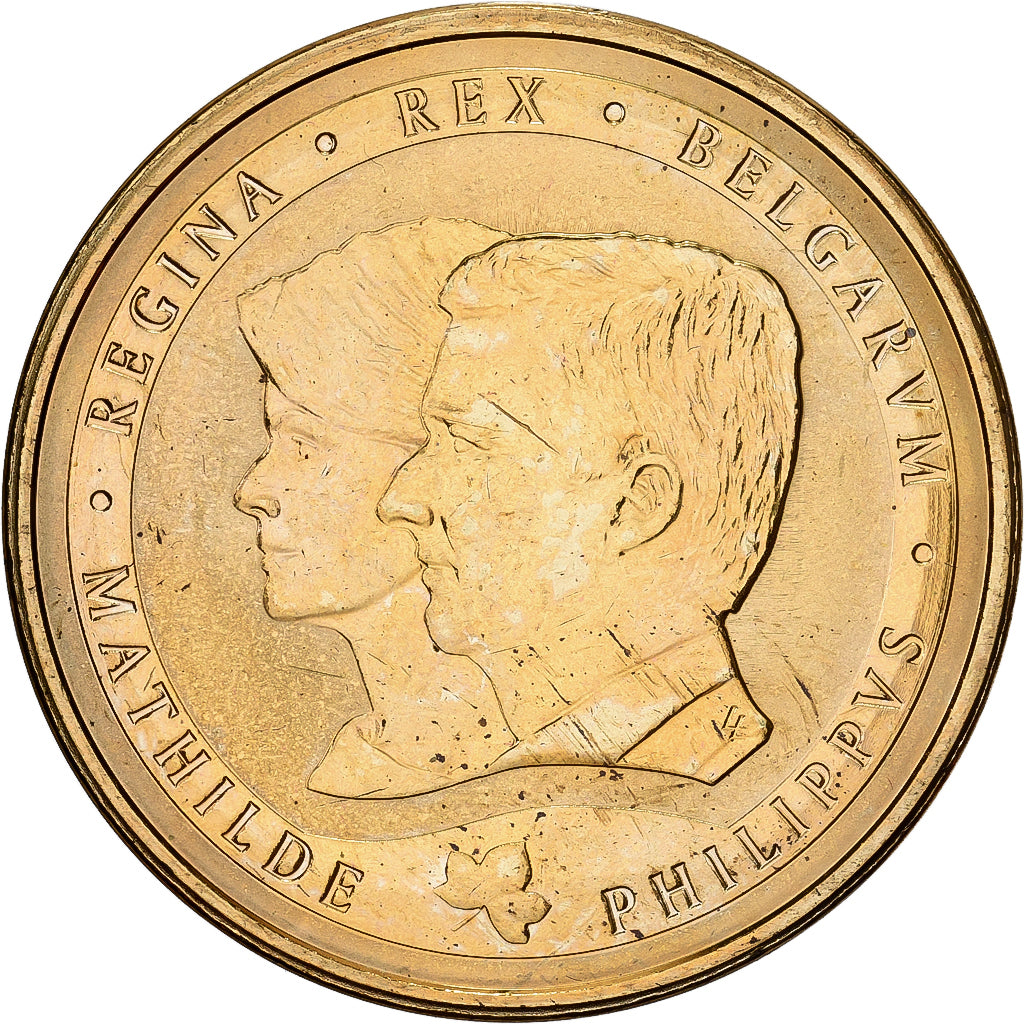 Belgia, medal, Mathilde et Philippe, 2014, Miedzionikiel Aluminium, AU(55-58)