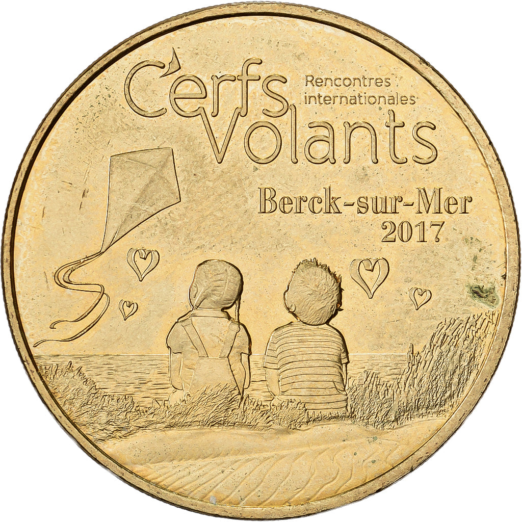 France, Token, Berk sur Mer - cerfs volants, 2017, Copper-nickel Aluminium