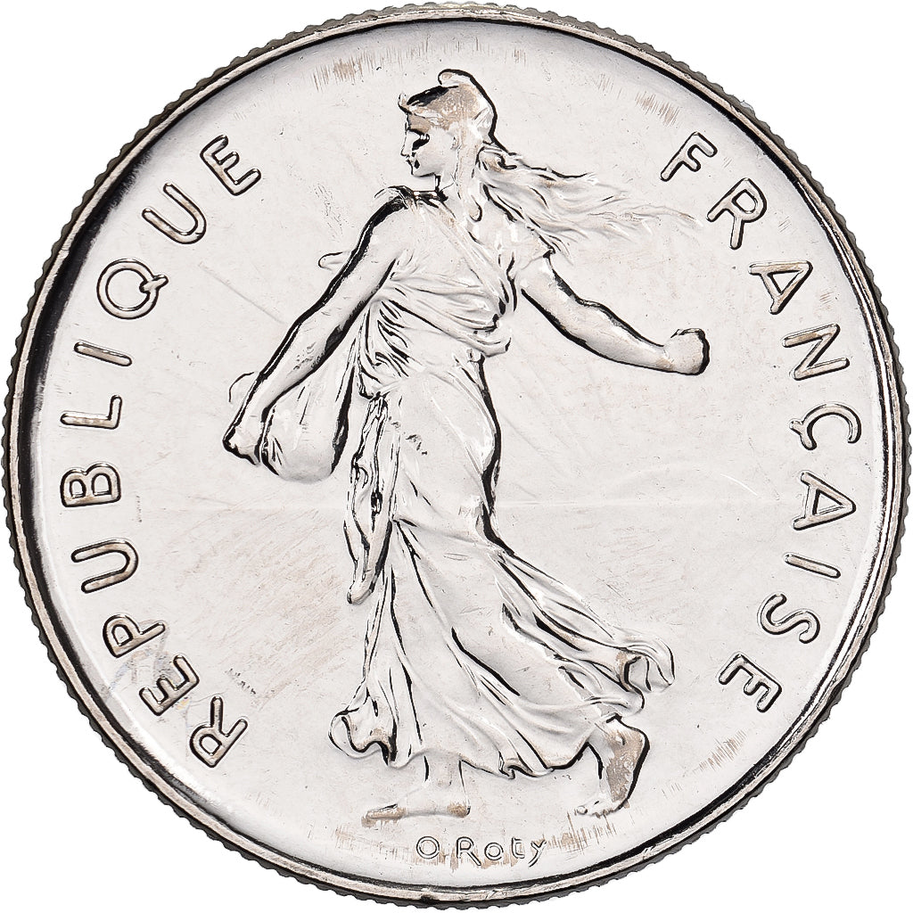 Francja, 5 Francs, Semeuse, 2001, Monnaie de Paris, BU, Nikiel powlekany