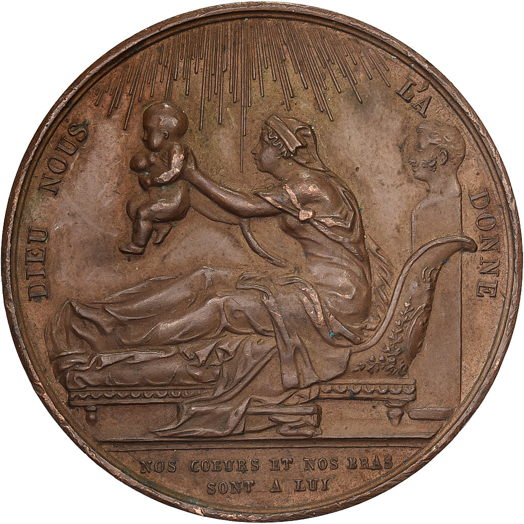 France, Medal, Naissance de Henri Duc de Bordeaux, 1820, Bronze, Gayrard