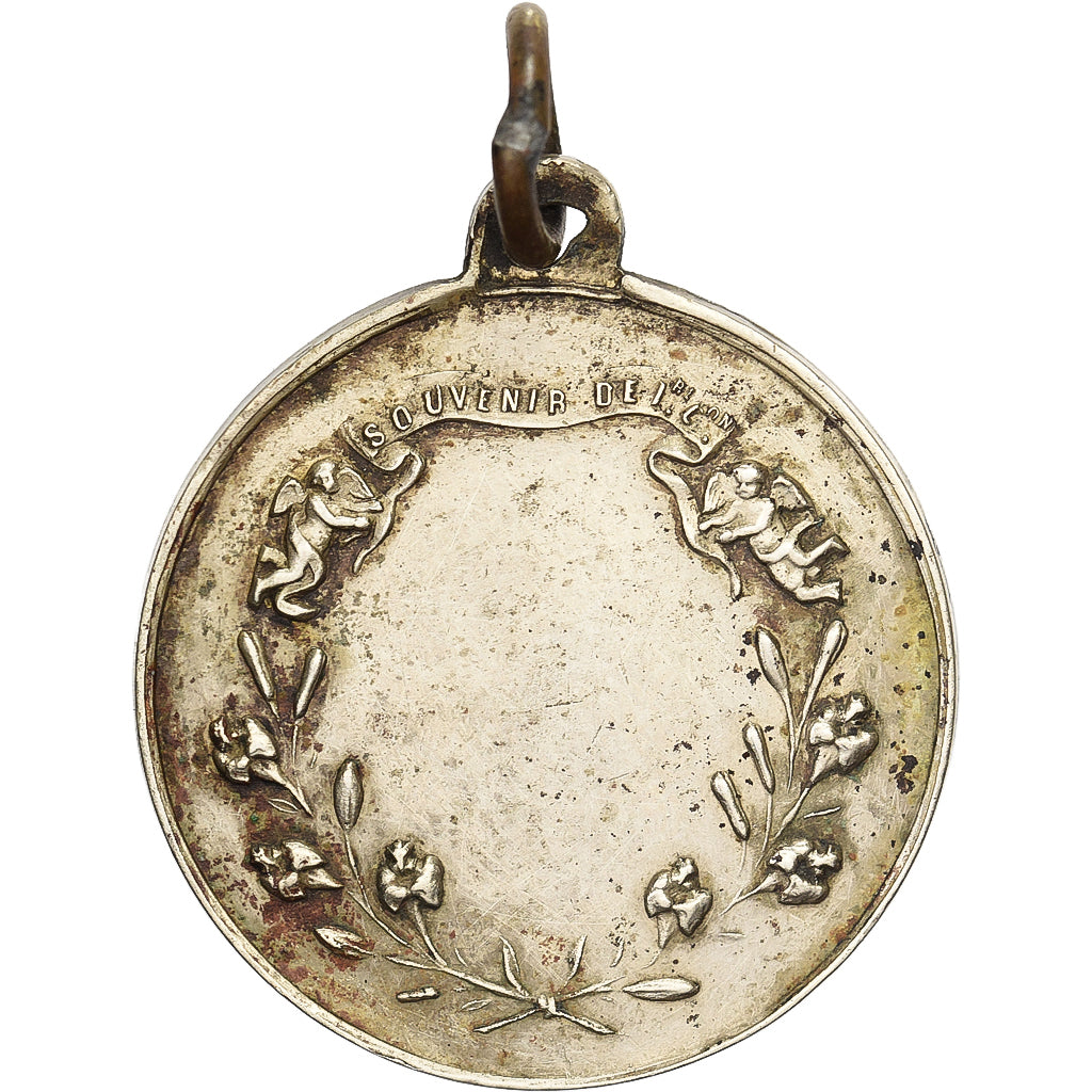 France, Medal, Souvenir de Première Communion, Silvered bronze, EF(40-45)