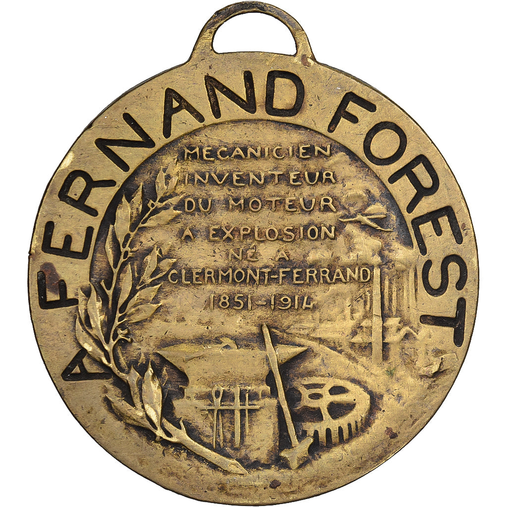Frankreich, Medaille, Fernand Forest, Inventeur du Moteur à Explosion, 1914
