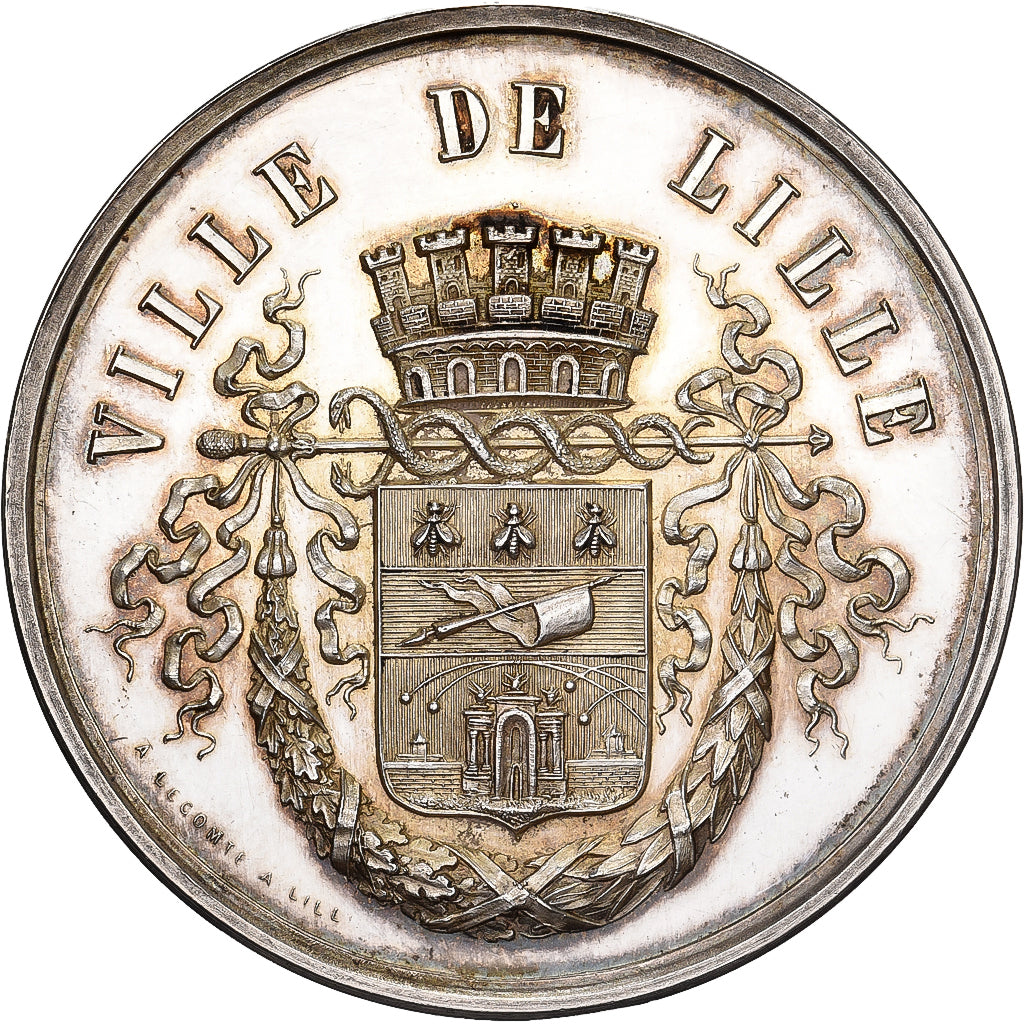 France, Medal, Administration des Hospices, Prix d'Internat, 1878, Silver