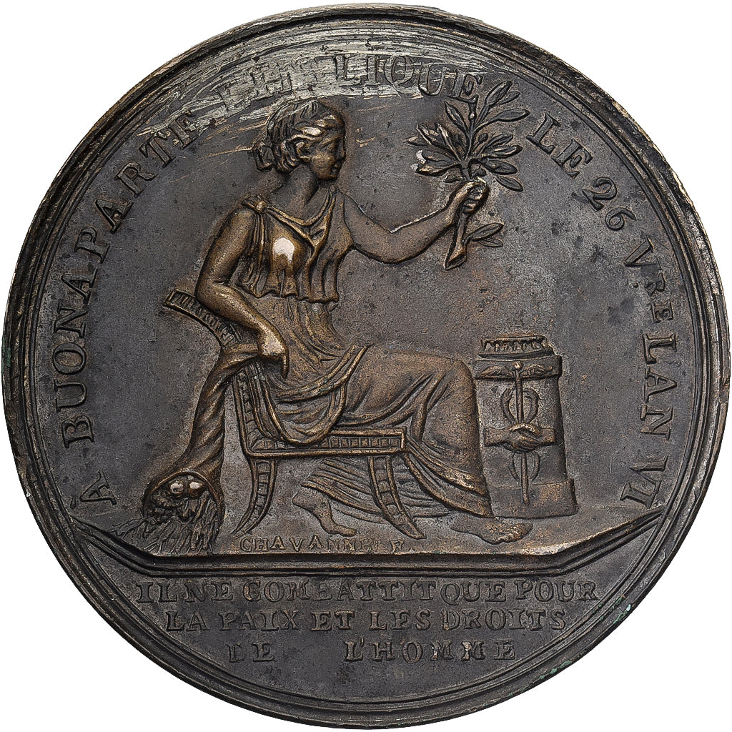 France, Médaille, Bonaparte l'Italique, 1796, Bronze, TTB, Chavanne