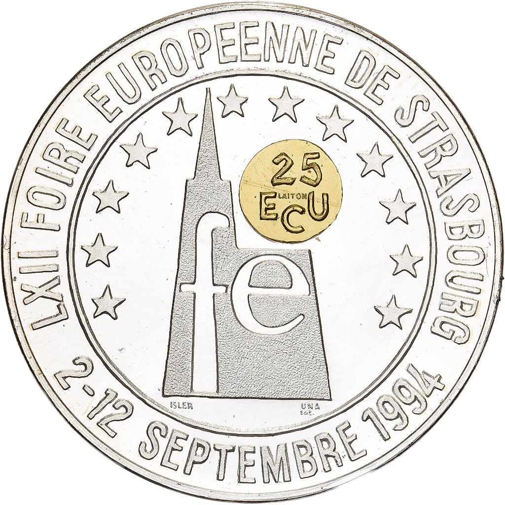 France, Medal, 25 Ecus de Strasbourg, 1994, Silver, MS(63)