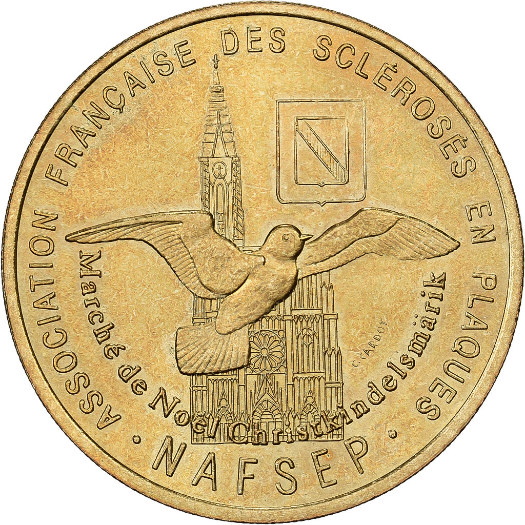 Francia, 1,5 Euro, NAFSEP - Marché de Noël, 1996, MDP, Aluminio - bronce, EBC