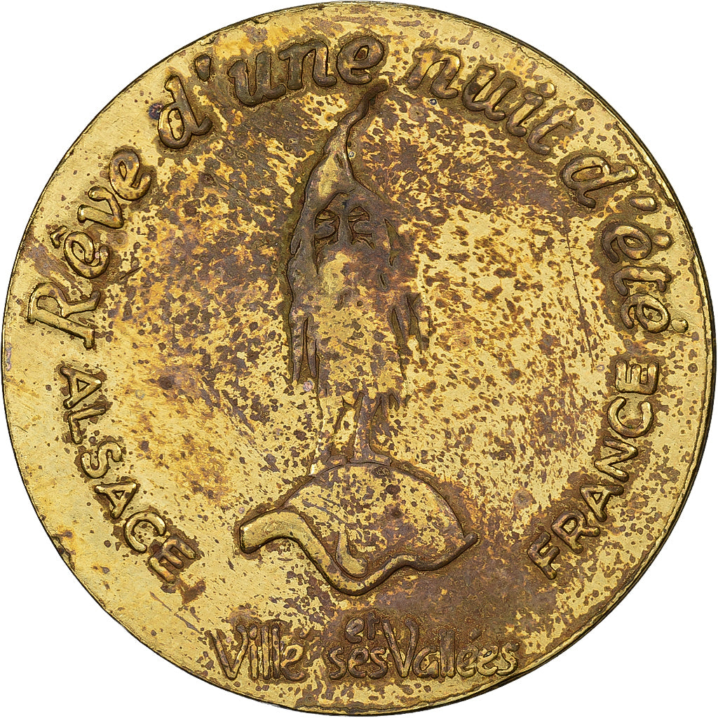 France, Token, 1 Wurzel, Alsace, Copper-Nickel-Aluminum, VF(20-25)
