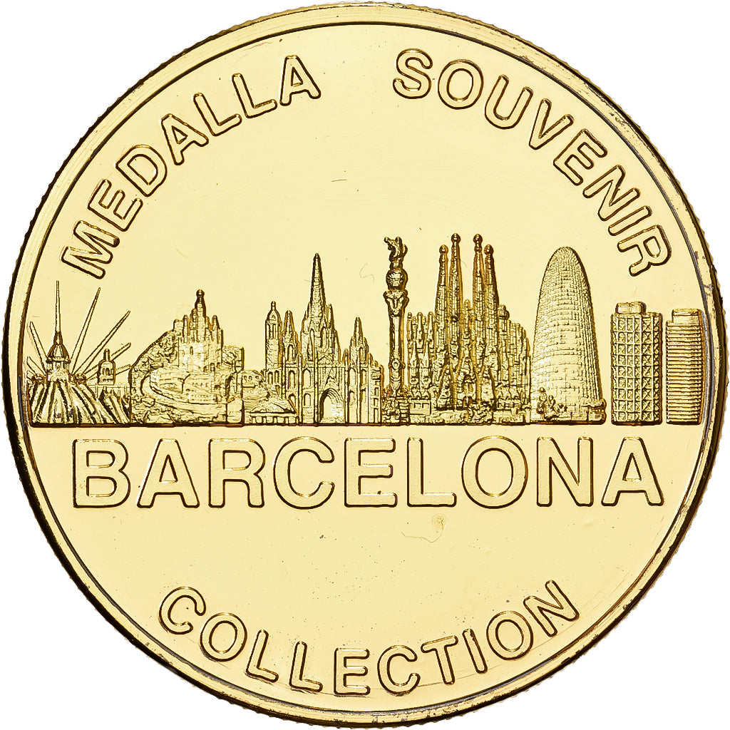 Spain, Token, Barcelona, Casa Mila, Copper-Nickel-Aluminum, MS(63)
