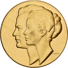 Monaco, Medal, Mariage de Grace Kelly et Rainier III, 1956, Gilt Bronze