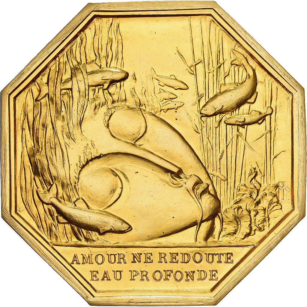 Francja, Token, Amour et Mariage, Voeux, Pokryty brązem, Amour ne redoute Eau