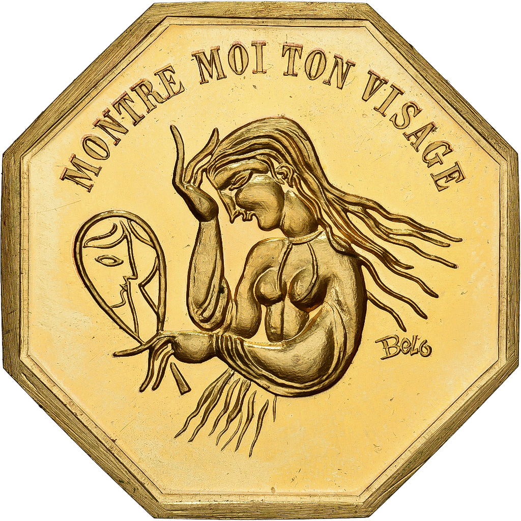 Frankreich, betaalpenning, Amour et Mariage, Voeux, Gilt Bronze, Belo, UNZ