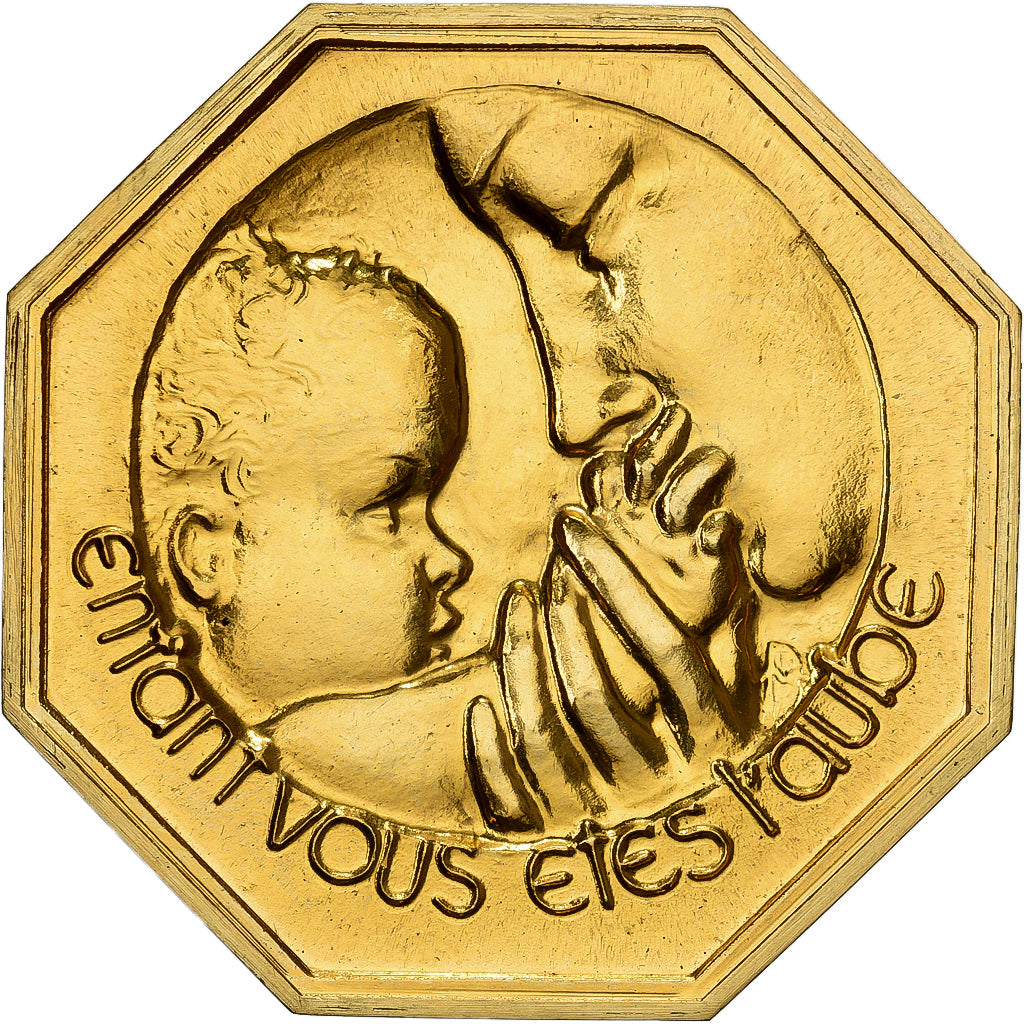 Frankreich, betaalpenning, Amour et Mariage, Voeux, Gilt Bronze, Enfant vous