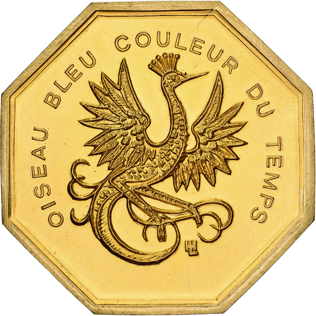 Francja, Token, Amour et Mariage, Voeux, Pokryty brązem, Oiseau bleu, Couleur