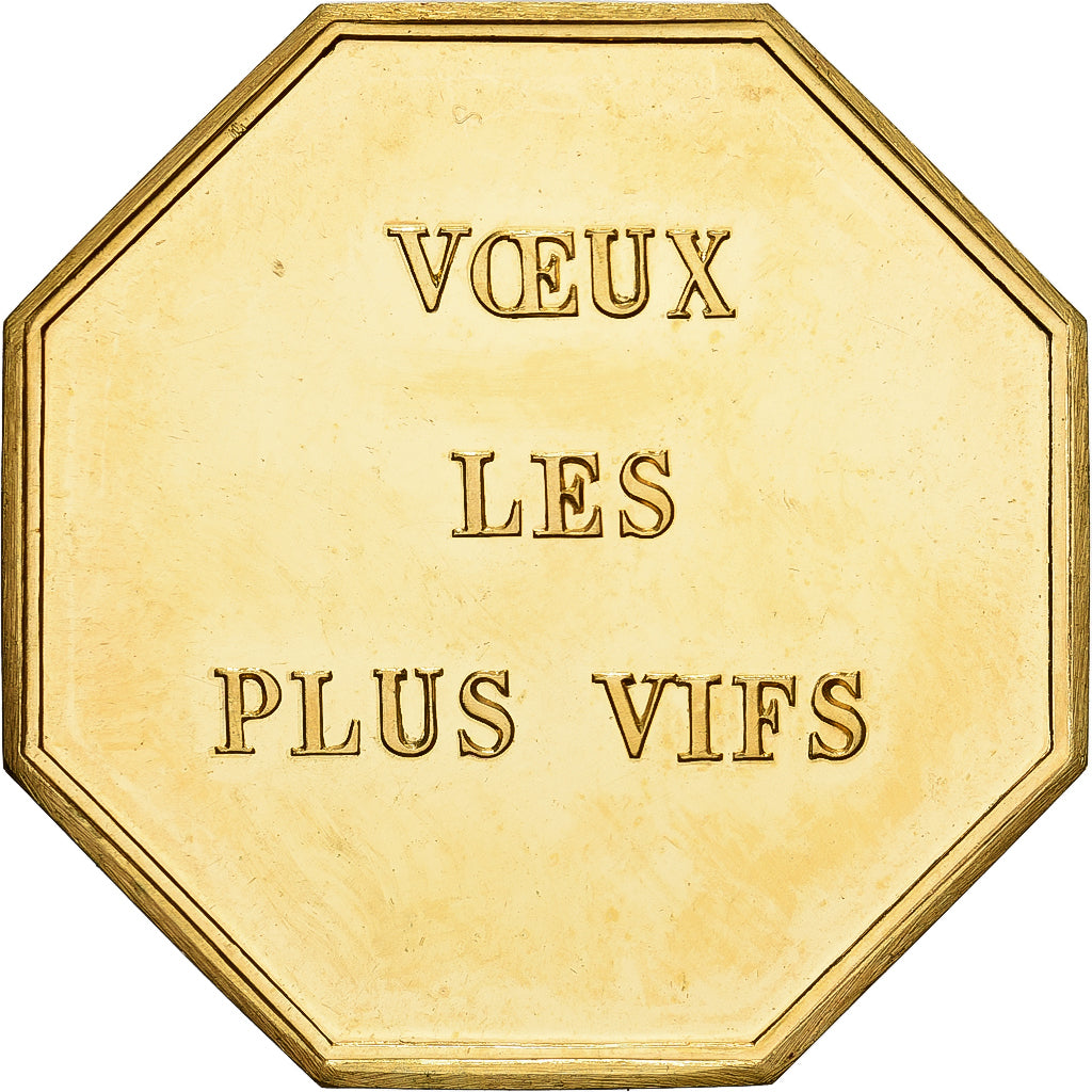 France, Jeton, Amour et Mariage, Voeux, Gilt Bronze, SPL, Les Clefs du Bonheur