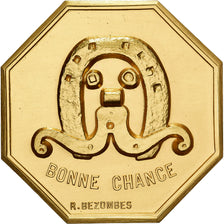France, Token, Amour et Mariage, Voeux, Gilt Bronze, Bezombes, MS(63)