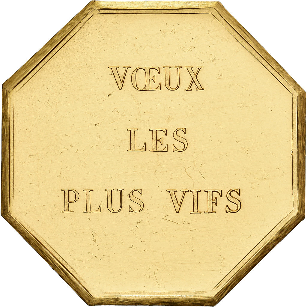 France, Token, Amour et Mariage, Voeux, Gilt Bronze, Bezombes, MS(63)