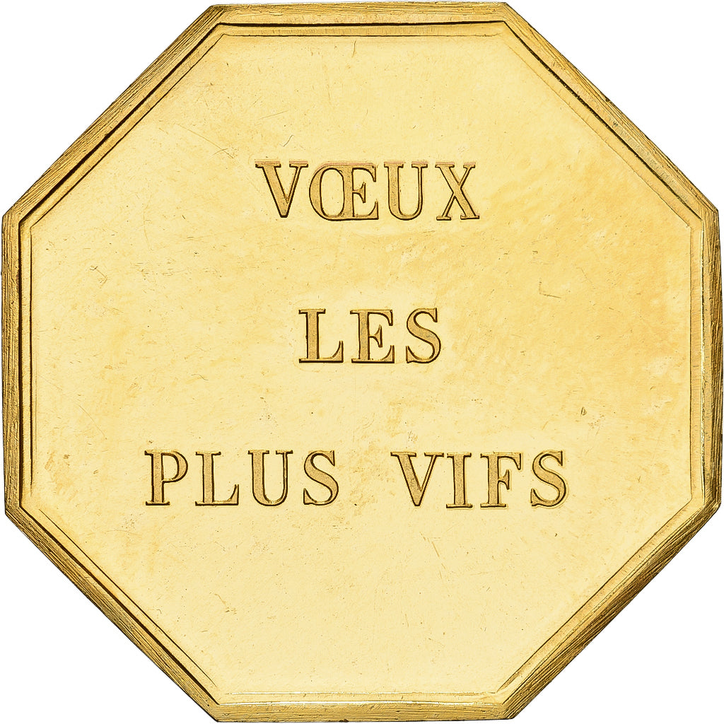 France, Jeton, Amour et Mariage, Voeux, Gilt Bronze, SPL, Singe