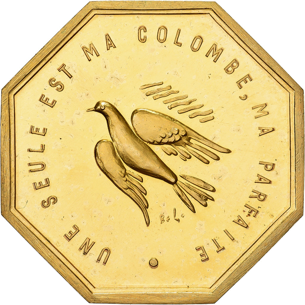 Francja, Token, Amour et Mariage, Voeux, Pokryty brązem, Belo, MS(63)