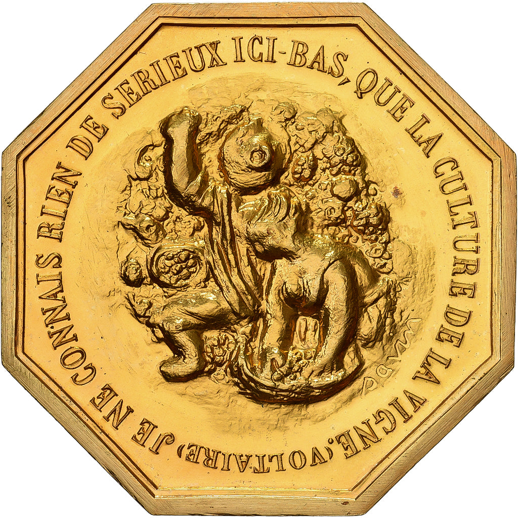 França, Token, Amour et Mariage, Voeux, Bronze Dourado, Savin, MS(63)